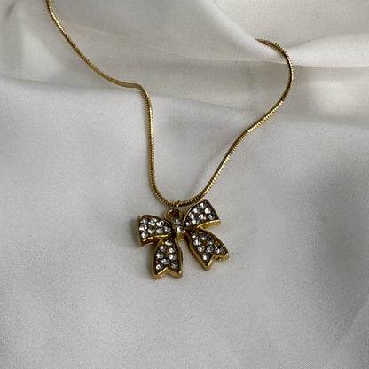 Diamond Bow Necklace